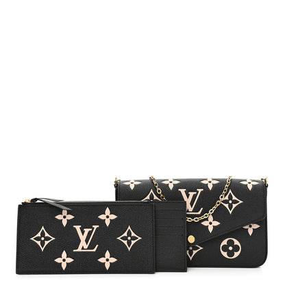 Louis Vuitton Empreinte Monogram Giant Felicie Pochette Black Beige 1 of 7