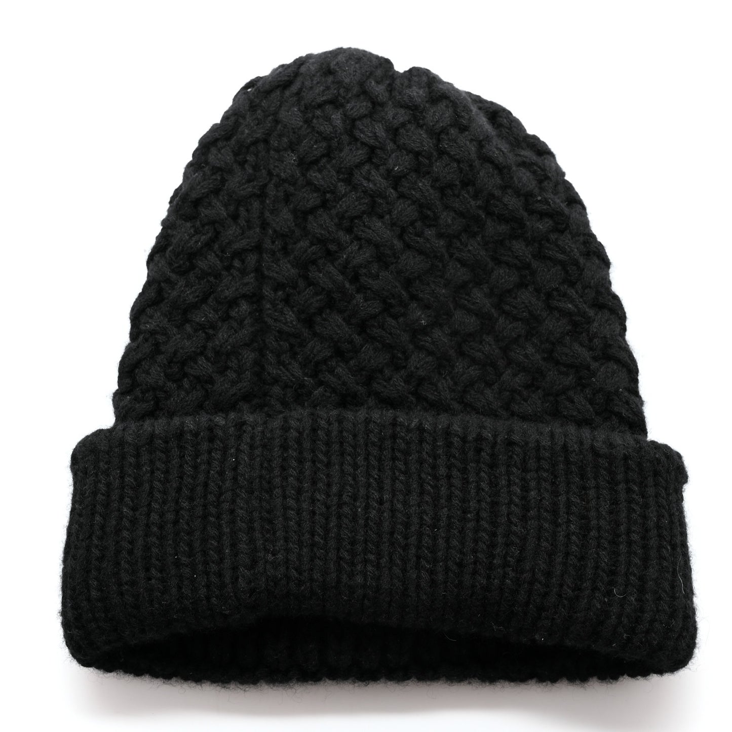 Cashmere CC Beanie Hat Black White
