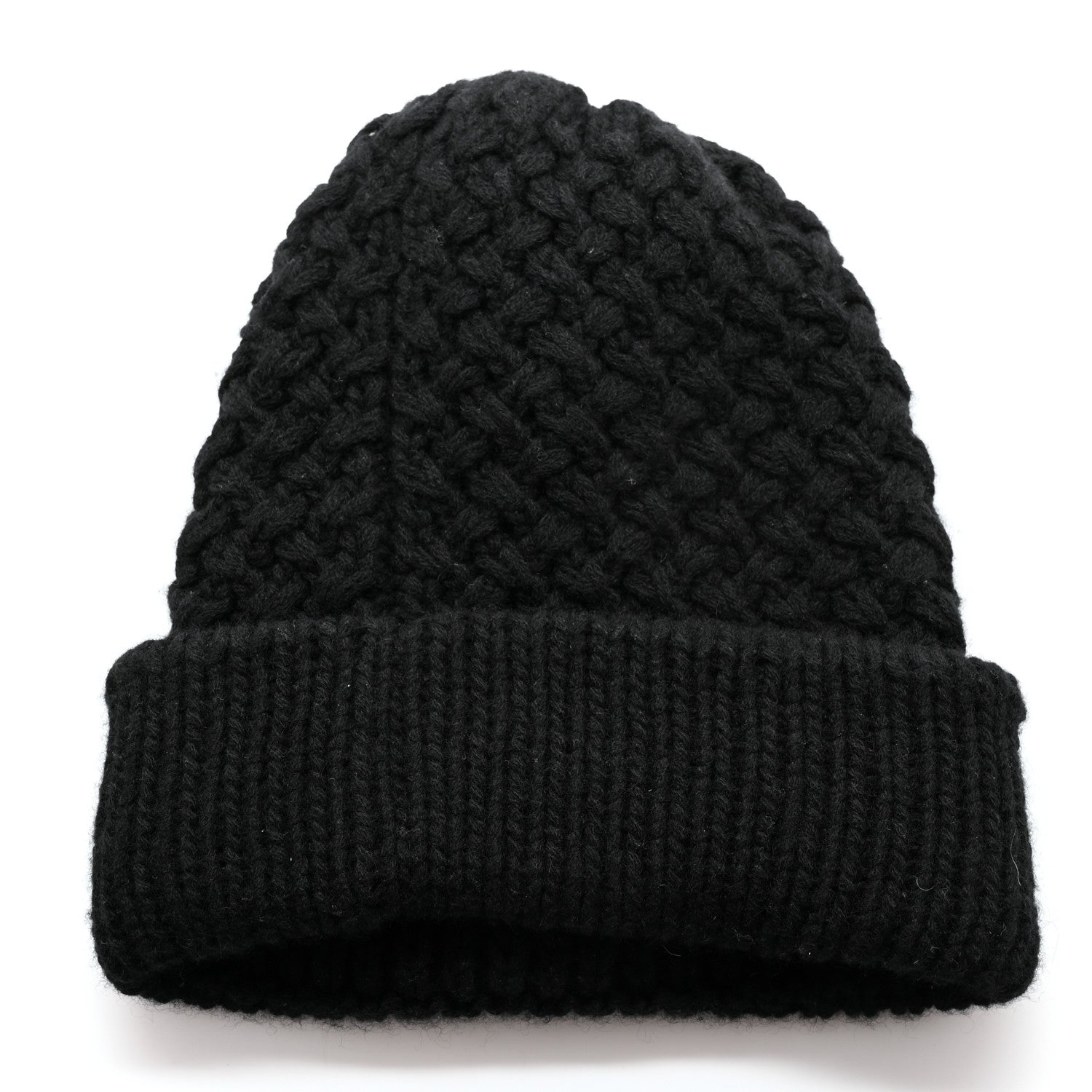 Chanel Cashmere CC Beanie Hat Black White 3 of 5
