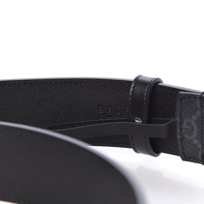 Gucci GG Supreme Monogram Selleria Calfskin Interlocking G 40mm Belt 90 36 Black Grey 5 of 7