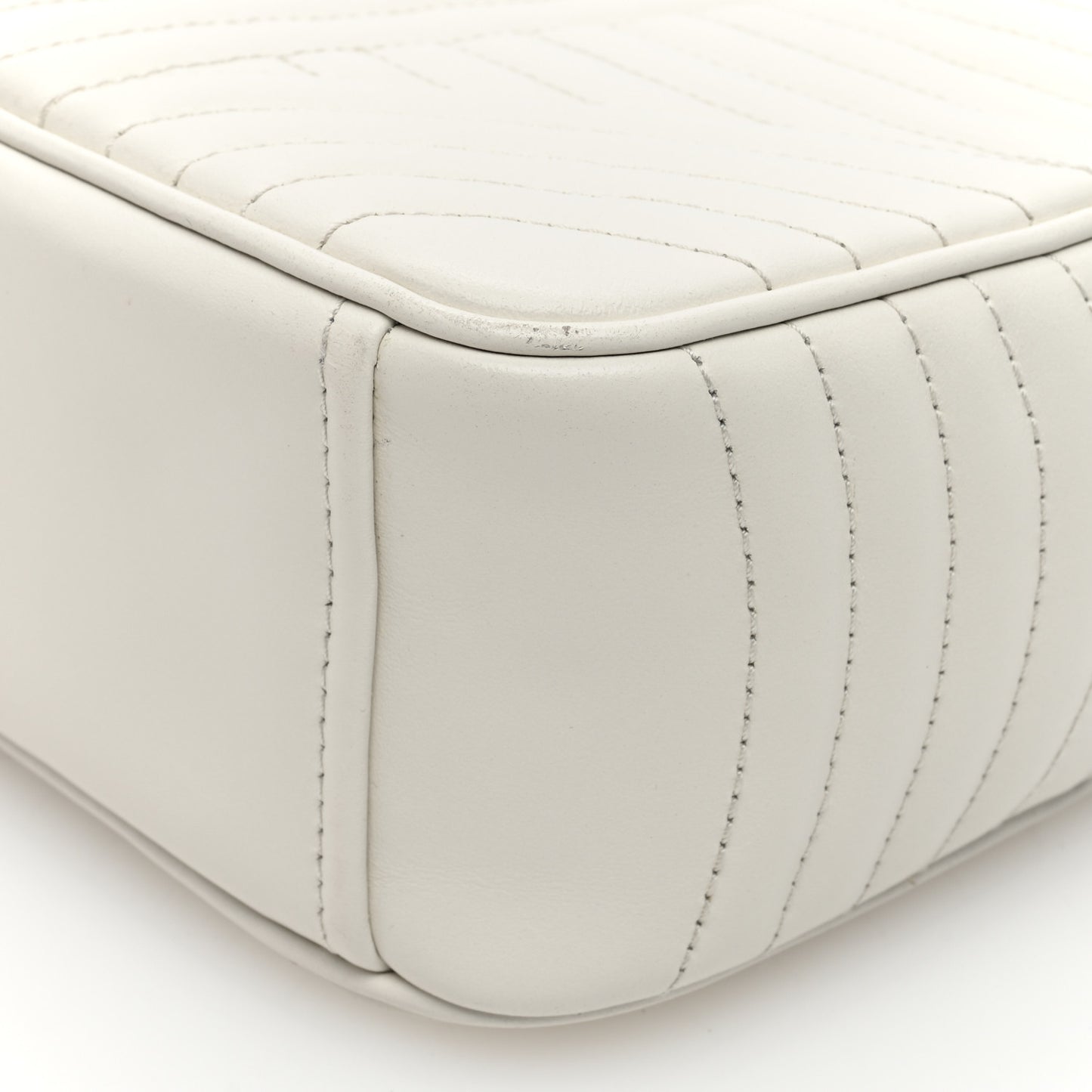 Soft Calfskin Diagramme Crossbody Bag White