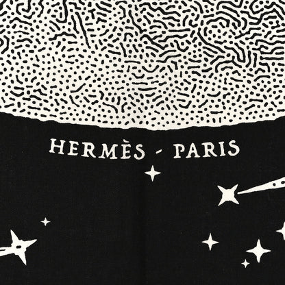 Hermes Silk Cashmere Clair De Lune Shawl 140 Black White 2 of 6