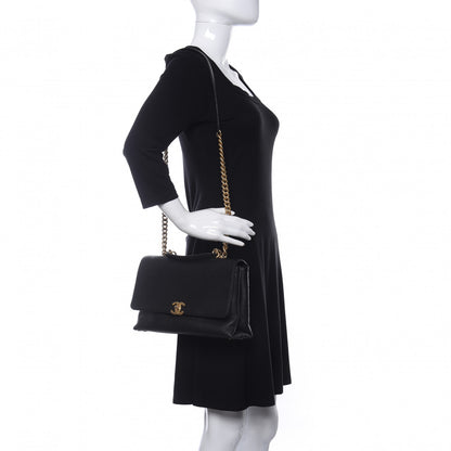 Chanel Grained Calfskin Stitched Flap Black 2 of 10