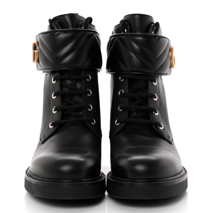 Gucci Flores Calfskin Nappa Matelasse GG 40mm Ankle Boots 39.5 Black 2 of 13