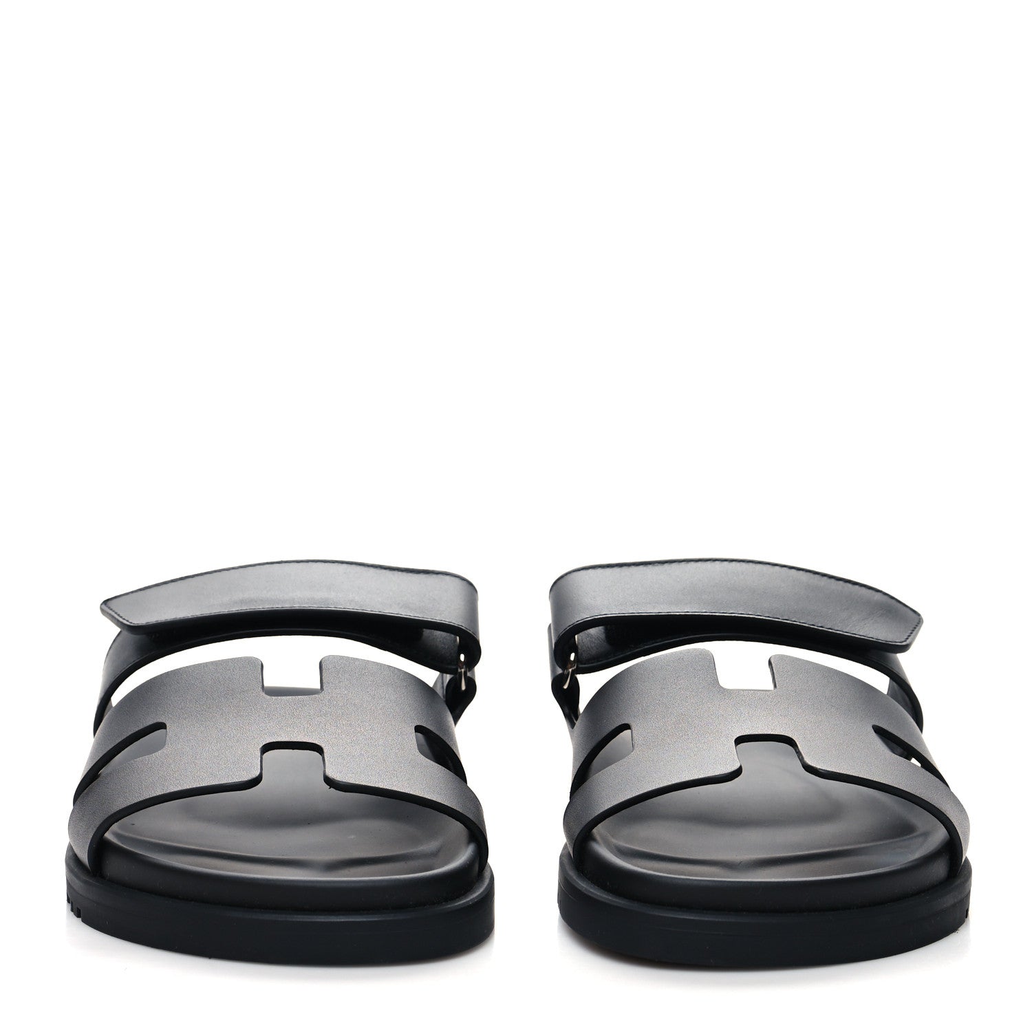 Hermes Calfskin Womens Chypre Sandals 37 Black 2 of 9
