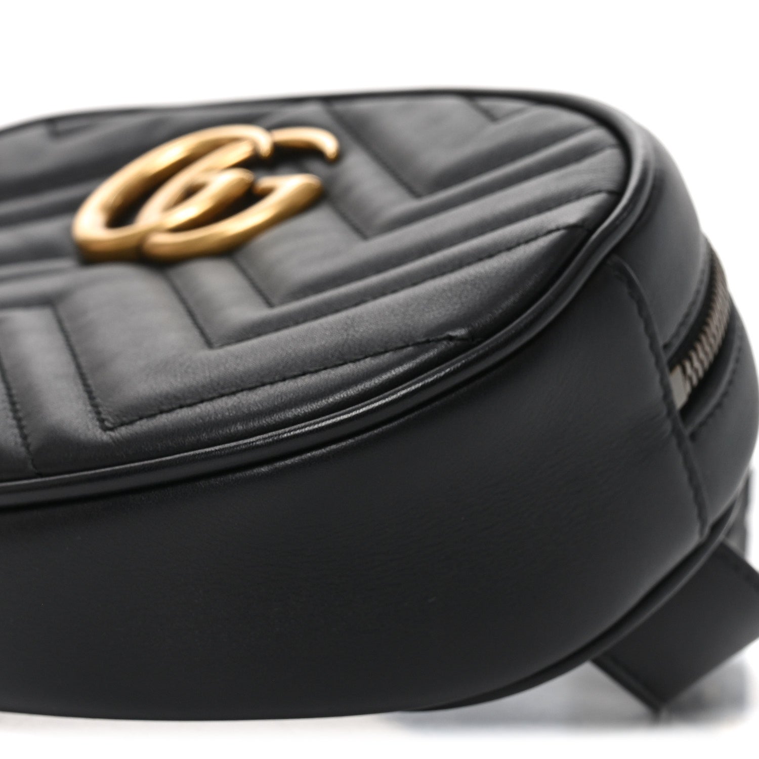 Gucci Calfskin Matelasse GG Marmont Belt Bag Black 10 of 10