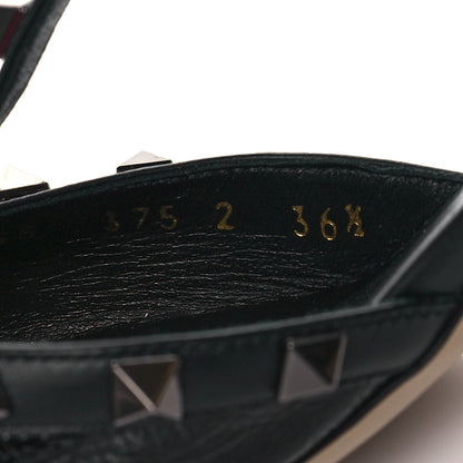 Valentino Garavani Crinkled Patent Rockstud Ankle Strap 65mm Pumps 36.5 Black 9 of 10