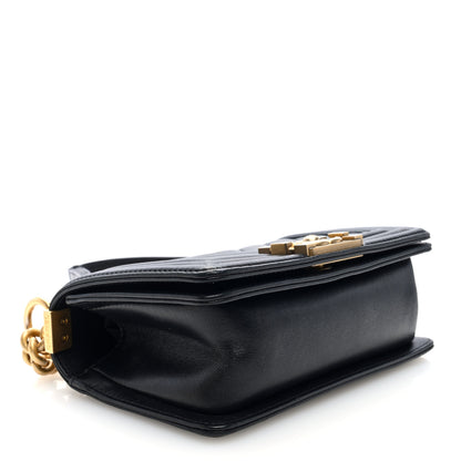 Chanel Lambskin Chevron Quilted Small Boy Flap Black 4 of 10