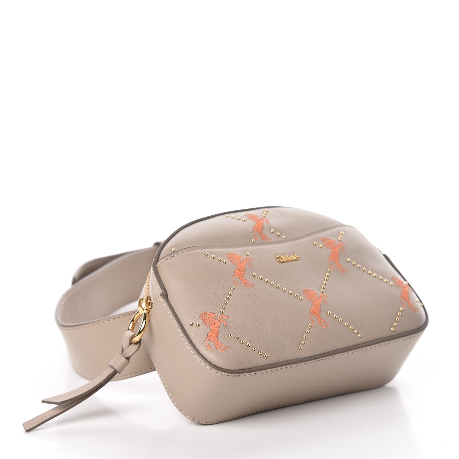Chloe Smooth Calfskin Little Horses Embroidered Signature Belt Bag Pastel Grey 4 of 9