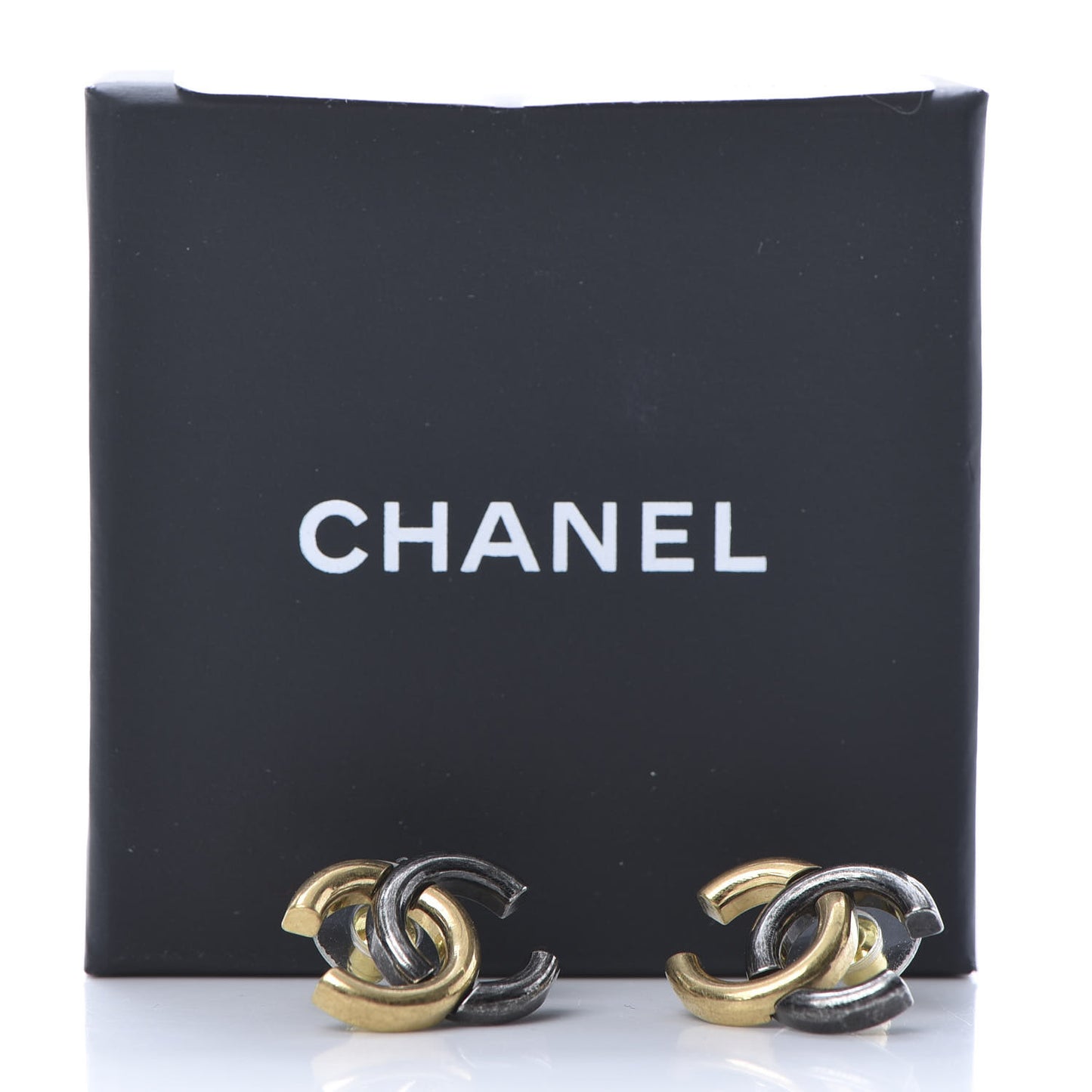 Metal CC Earrings Gold Ruthenium