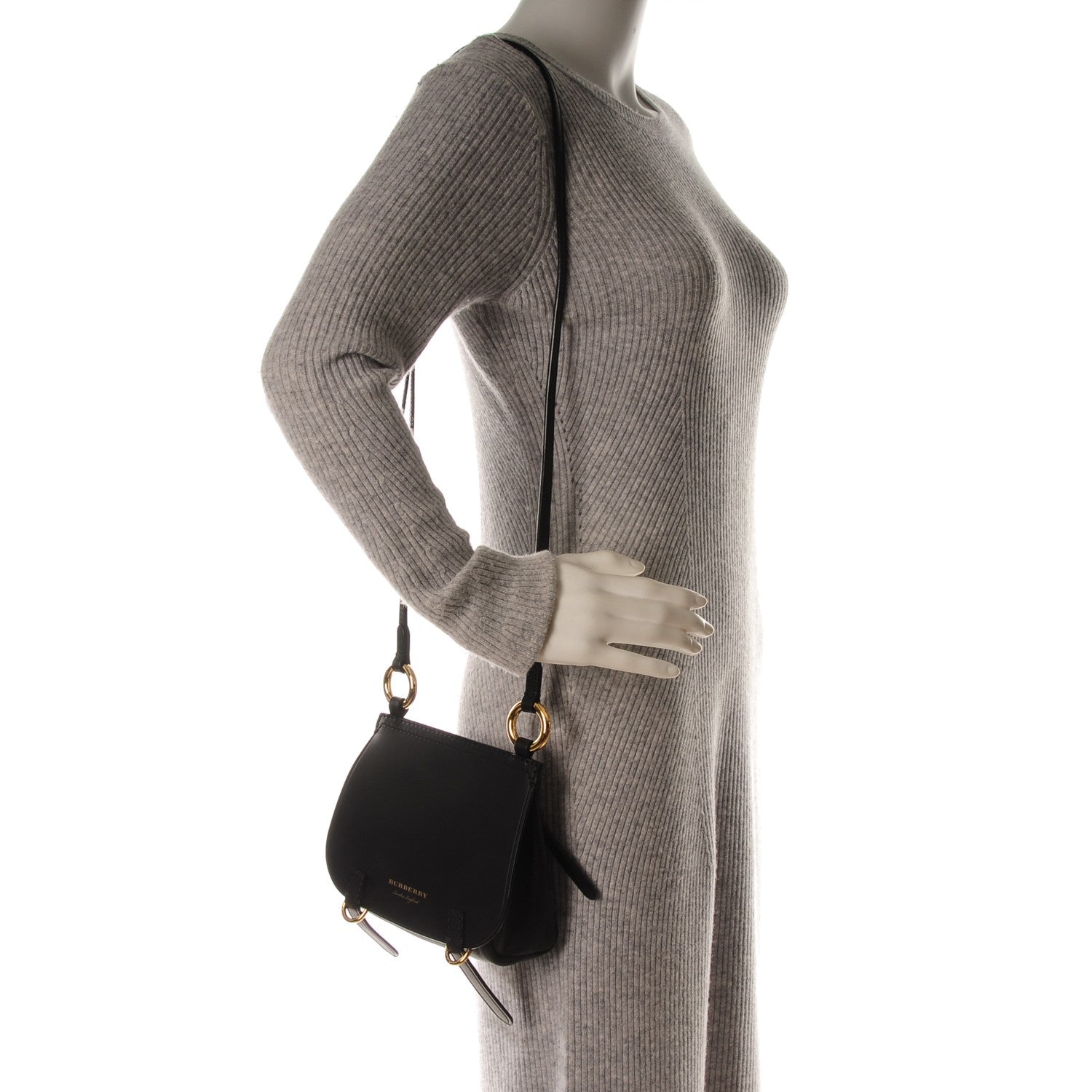 Burberry Calfskin Baby Bridle Saddle Bag Black 2 of 7