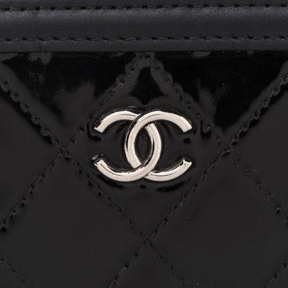 Chanel Patent Lambskin Quilted Zip Around Wallet Black 9 of 9