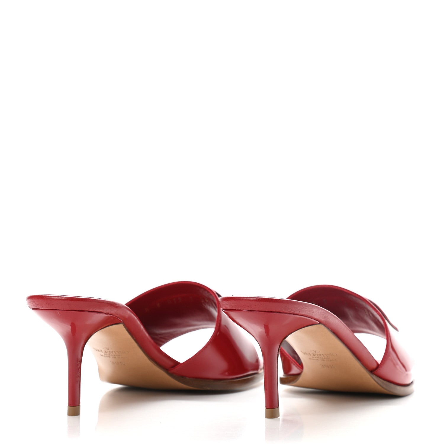 Valentino Garavani Patent VLogo 65mm Slide Sandals 39.5 Rosso Valentino 4 of 8