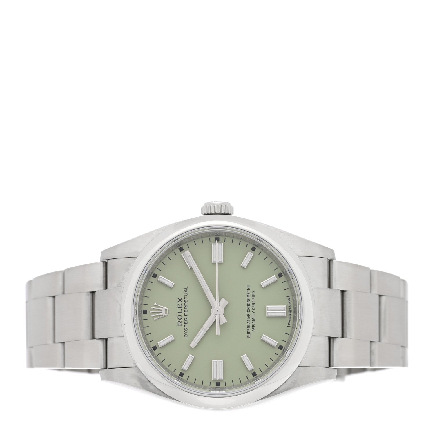Rolex Stainless Steel 36mm Oyster Perpetual Watch Pistachio 126000 2 of 5