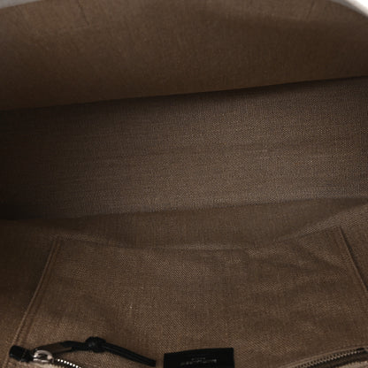 Saint Laurent Linen Calfskin Rive Gauche Tote Greggio Natural 5 of 10