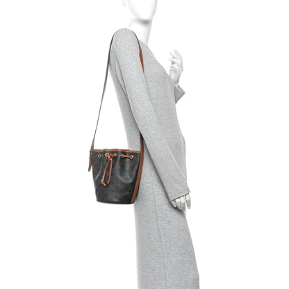 Celine Triomphe Canvas Calfskin Small Drawstring Bucket Bag Tan 2 of 9