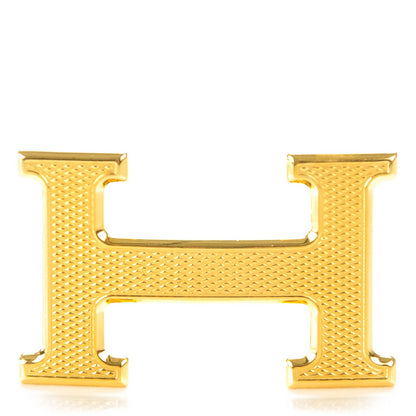 Hermes Guilloche 32mm H Belt Buckle Gold 1 of 3