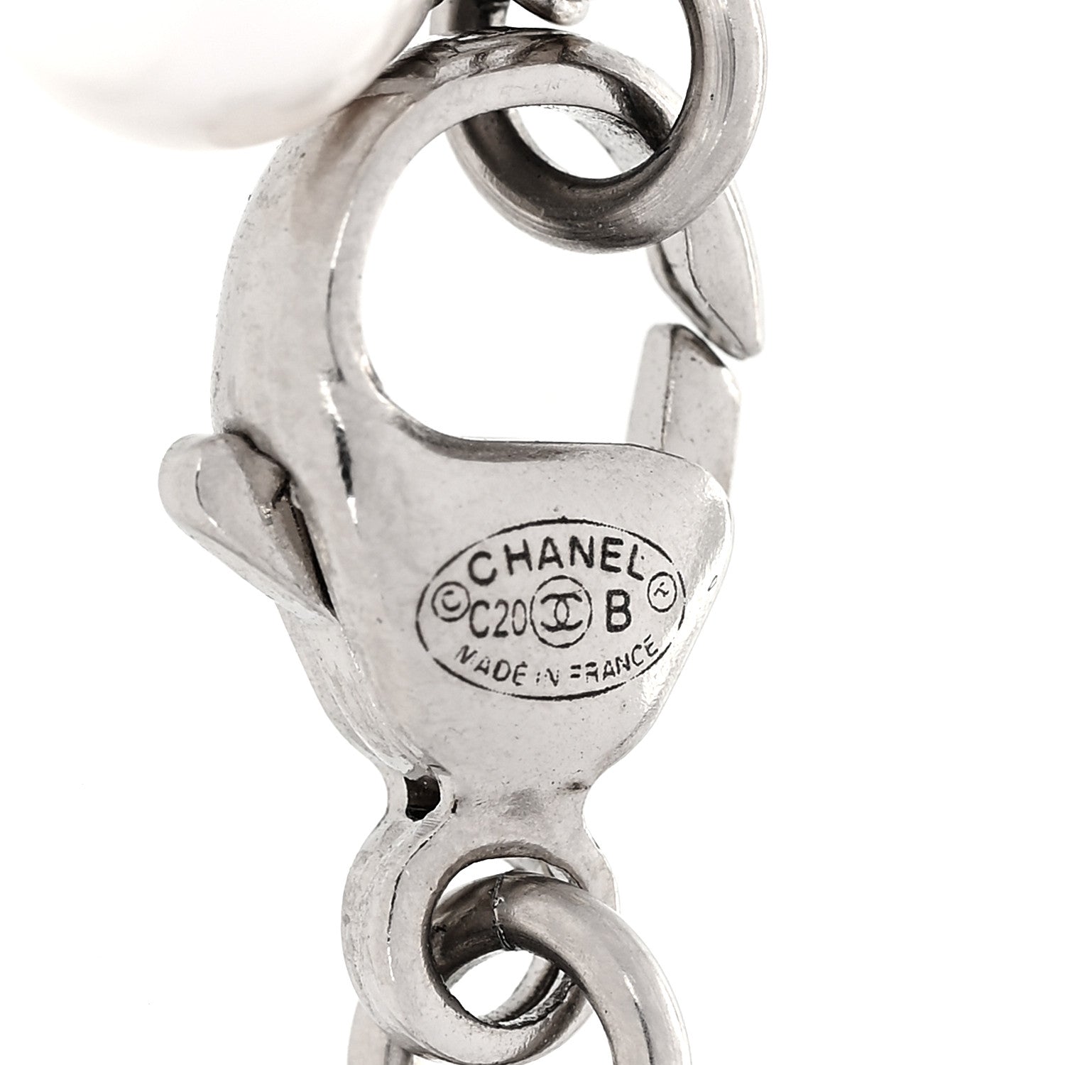 Chanel Crystal Pearl CC Bracelet Silver 5 of 5