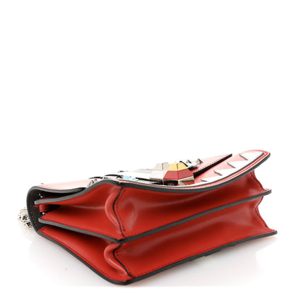 Fendi Vitello Liberty Lucido Catalan Mirror Hypnoteyes Studded Small Kan I Shoulder Bag Bloody Mary Carbone Multicolor 4 of 13