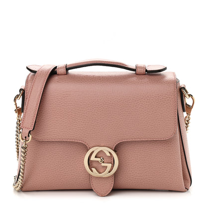 Gucci Dollar Calfskin Interlocking G Top Handle Shoulder Bag Soft Pink 1 of 16