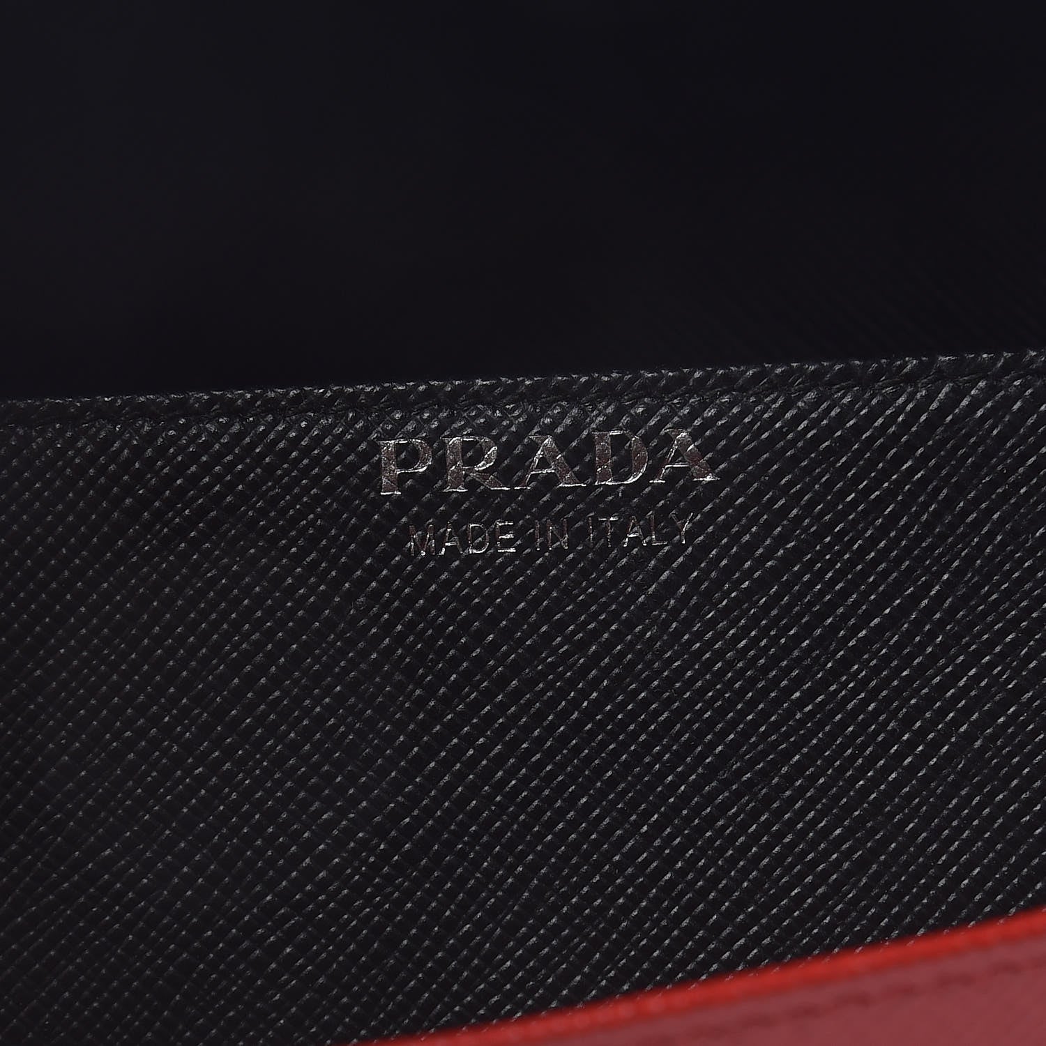Prada Saffiano Bi Color Wallet on Chain Fuoco Black 8 of 19