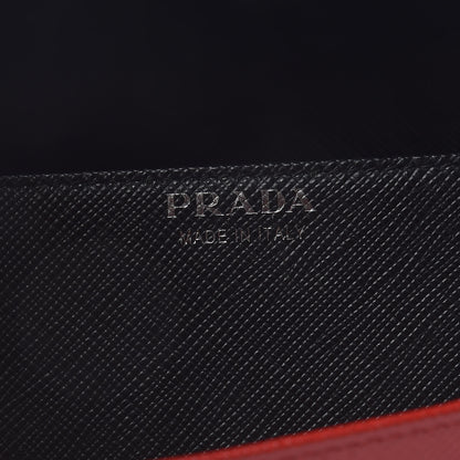 Prada Saffiano Bi Color Wallet on Chain Fuoco Black 8 of 19