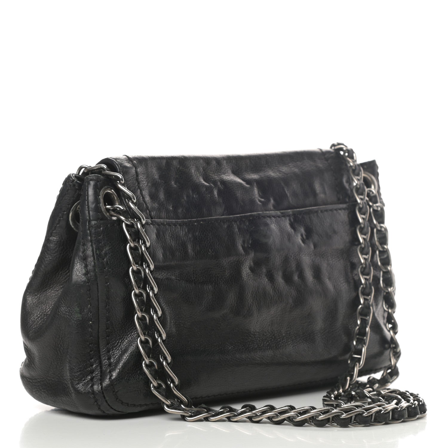 Prada Vitello Shoulder Chain Bag Black 3 of 16
