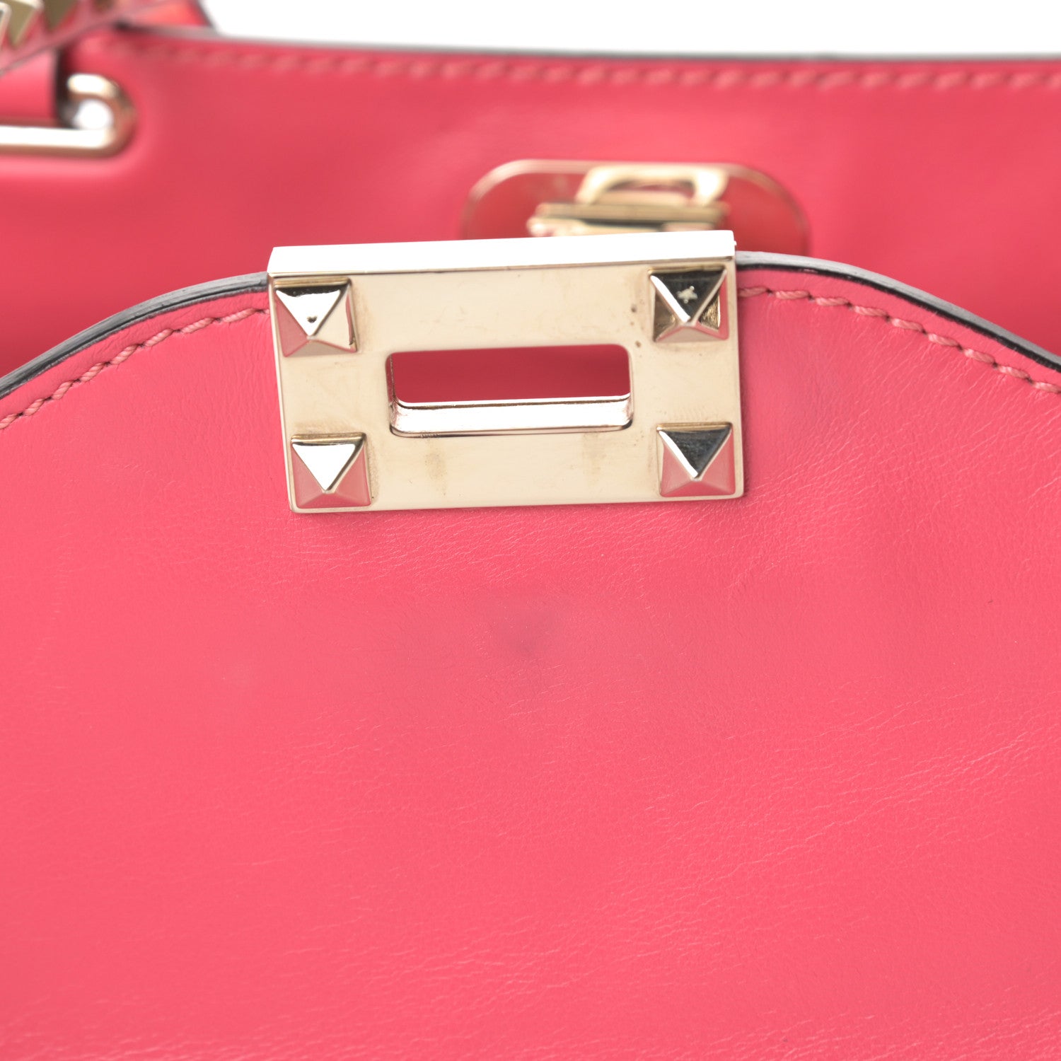 Valentino Garavani Vitello Small Rockstud Tote Deep Rose 15 of 15