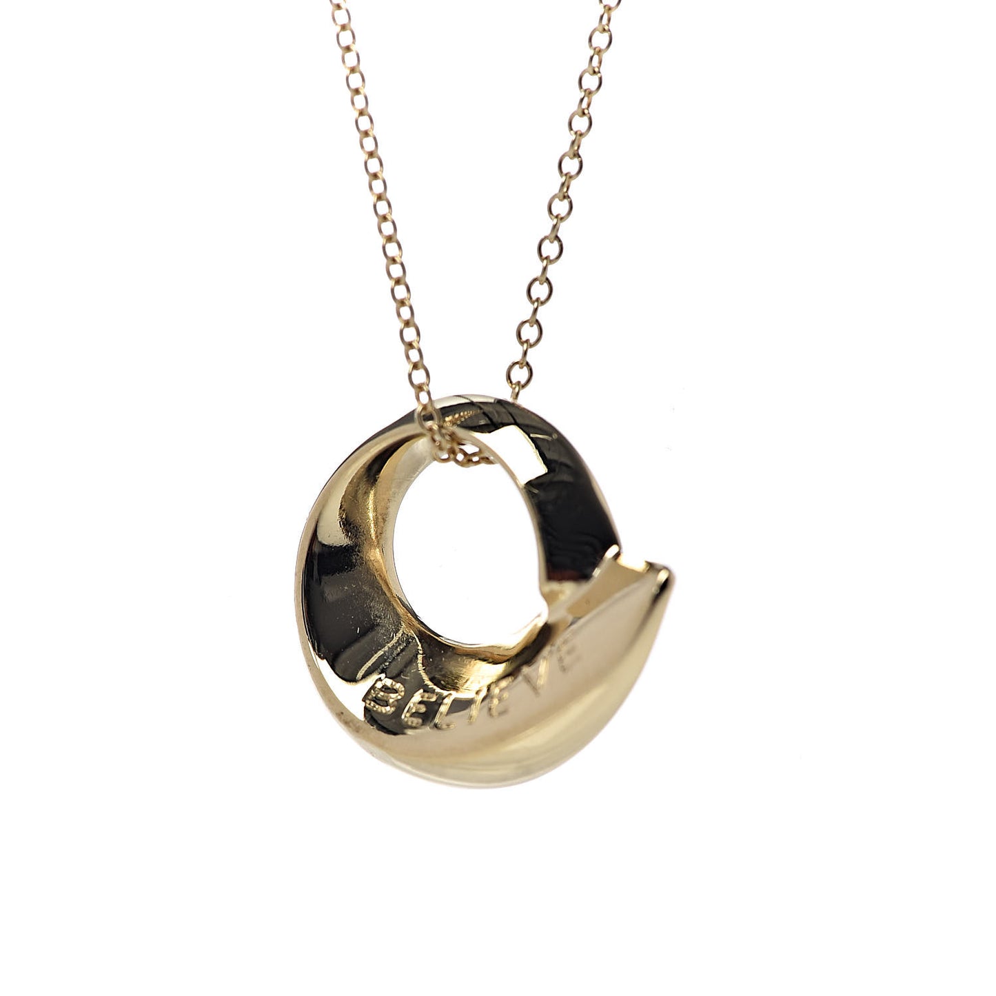 18K Yellow Gold Frank Gehry Believe Pendant Necklace