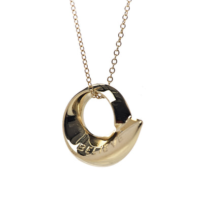 Tiffany 18K Yellow Gold Frank Gehry Believe Pendant Necklace 4 of 8