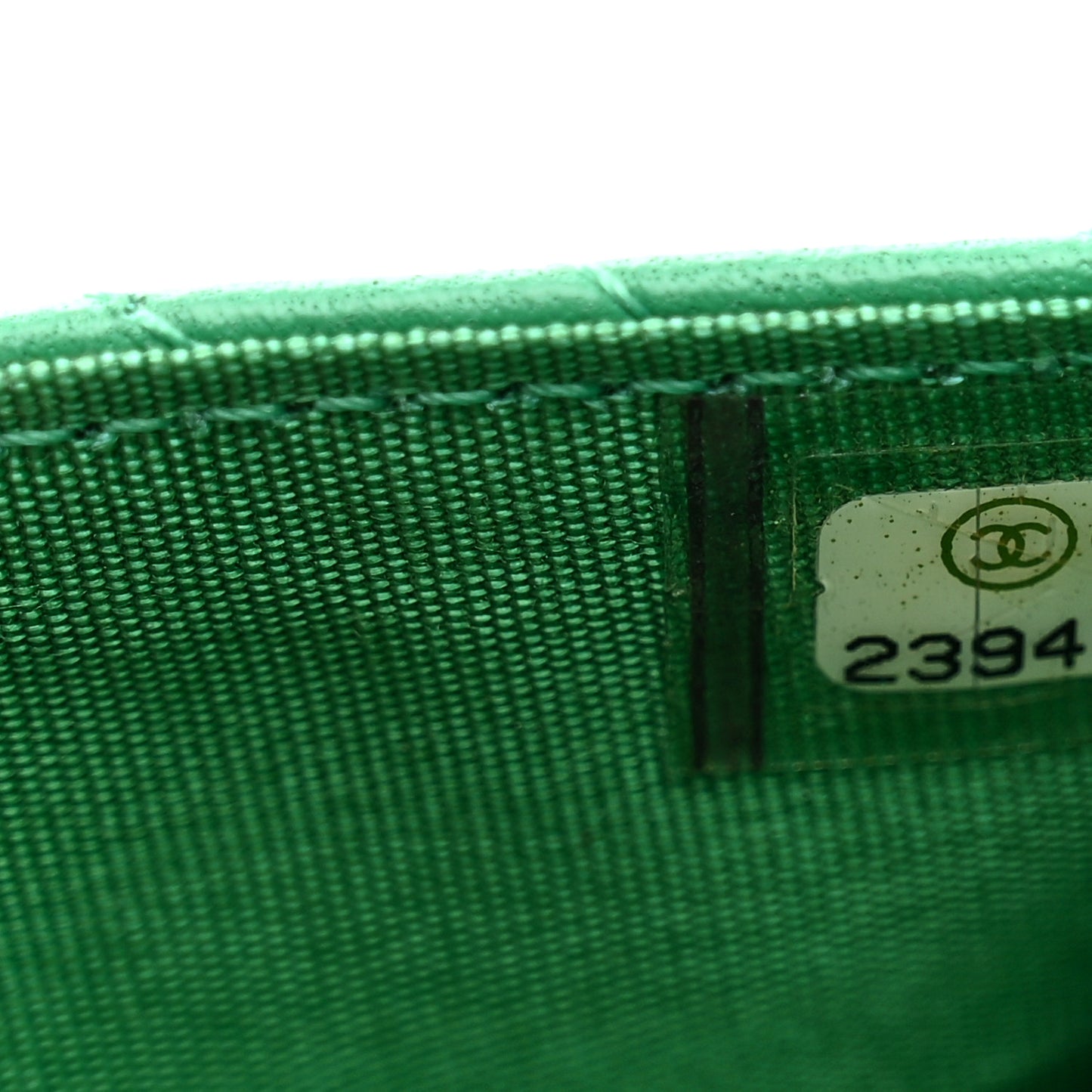 Lambskin Chevron Quilted Boy Card Holder Wallet Green