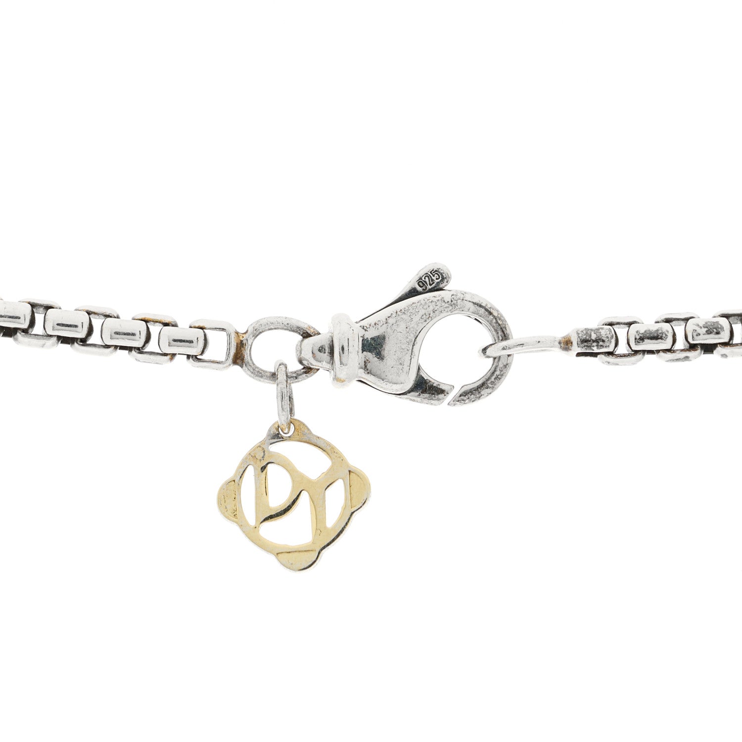 David Yurman Sterling Silver Diamond Om Amulet Charm Necklace 5 of 7