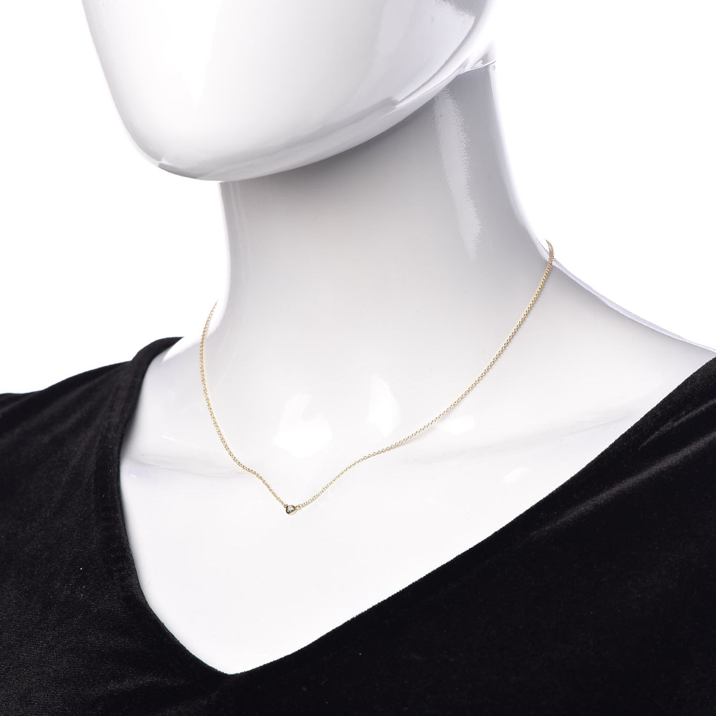 18K Yellow Gold Diamond .05ct Elsa Peretti Diamonds by the Yard Pendant Necklace