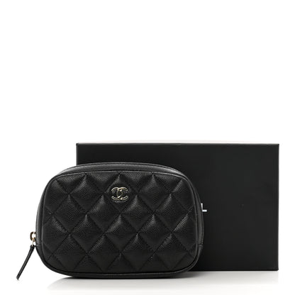 Chanel Caviar Quilted Curvy Pouch Cosmetic Case Black 8 of 8