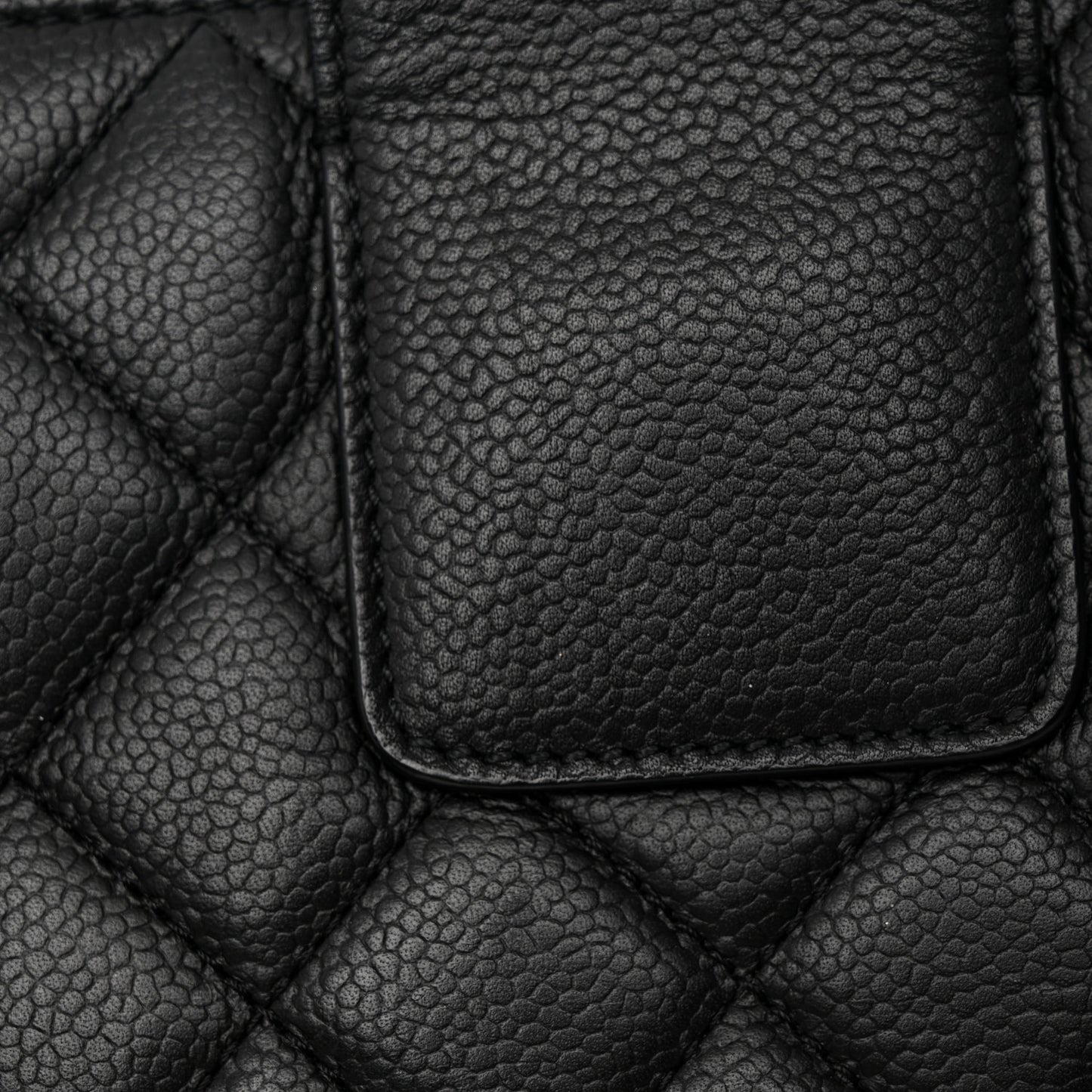 Caviar Quilted Small CC Box Shopping Tote Black