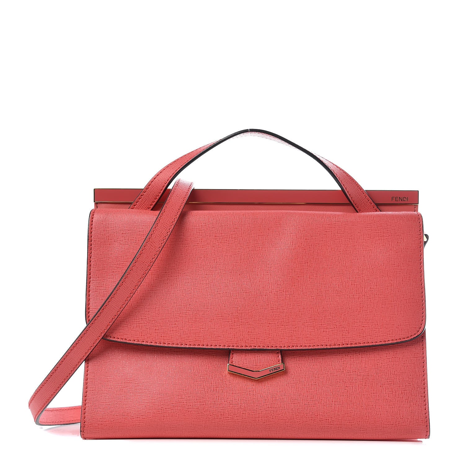 Fendi Vitello Elite Flamingo Demi Jour Shoulder Bag Rosa Exstasy 1 of 10