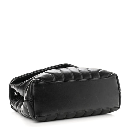 Saint Laurent Calfskin Y Quilted Monogram Small Loulou Chain Satchel Black 4 of 12