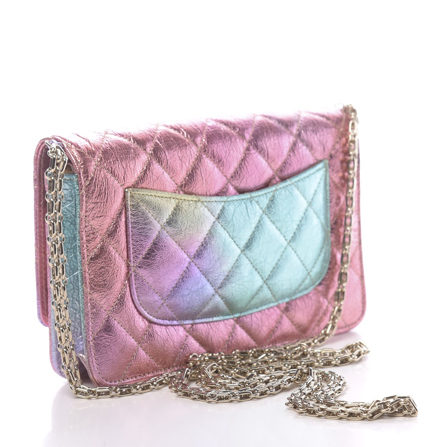 Chanel Metallic Goatskin Quilted 2.55 Reissue Wallet on Chain WOC Multicolor 3 of 12