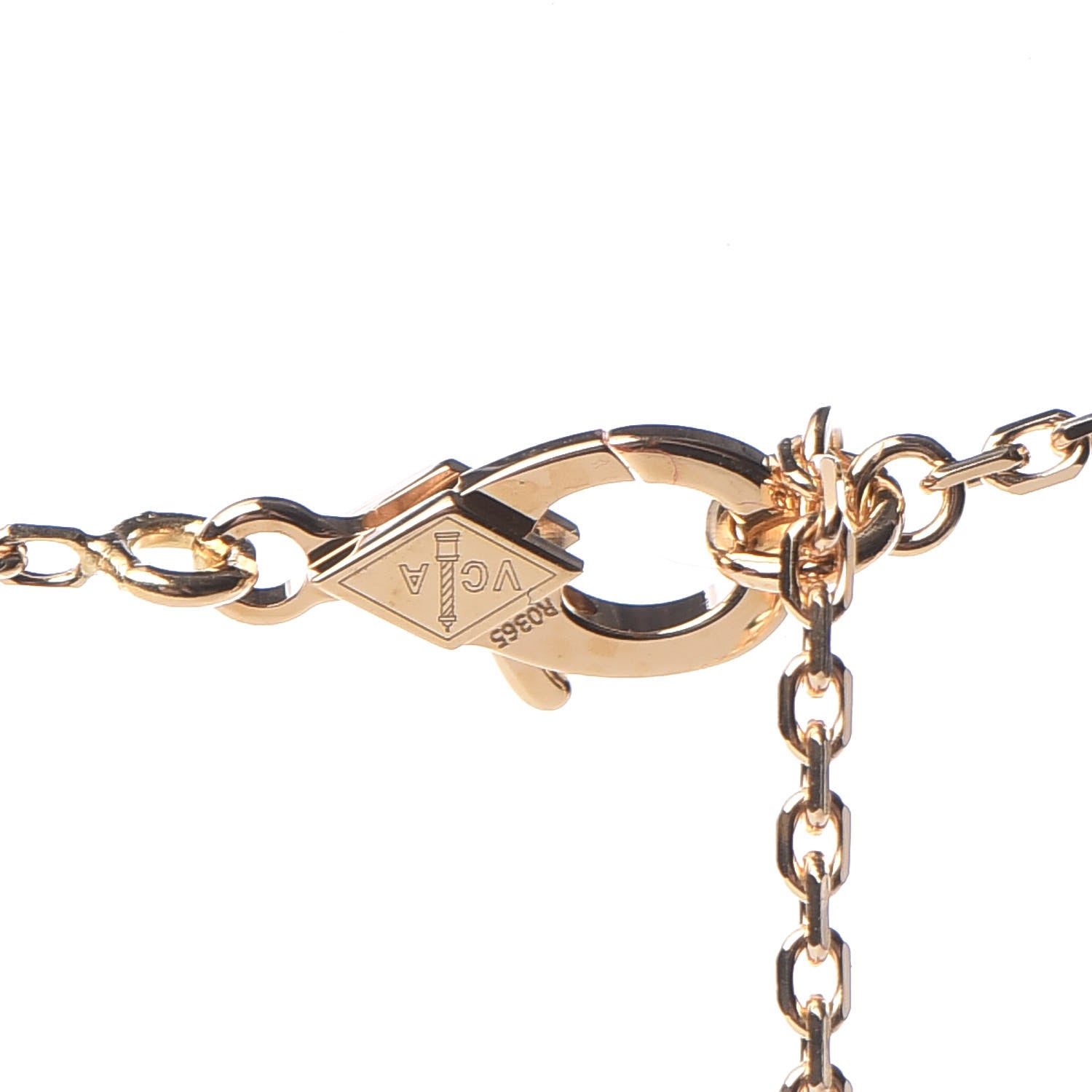 Van Cleef & Arpels 18K Yellow Gold Mother of Pearl Vintage Alhambra Pendant Necklace 5 of 7