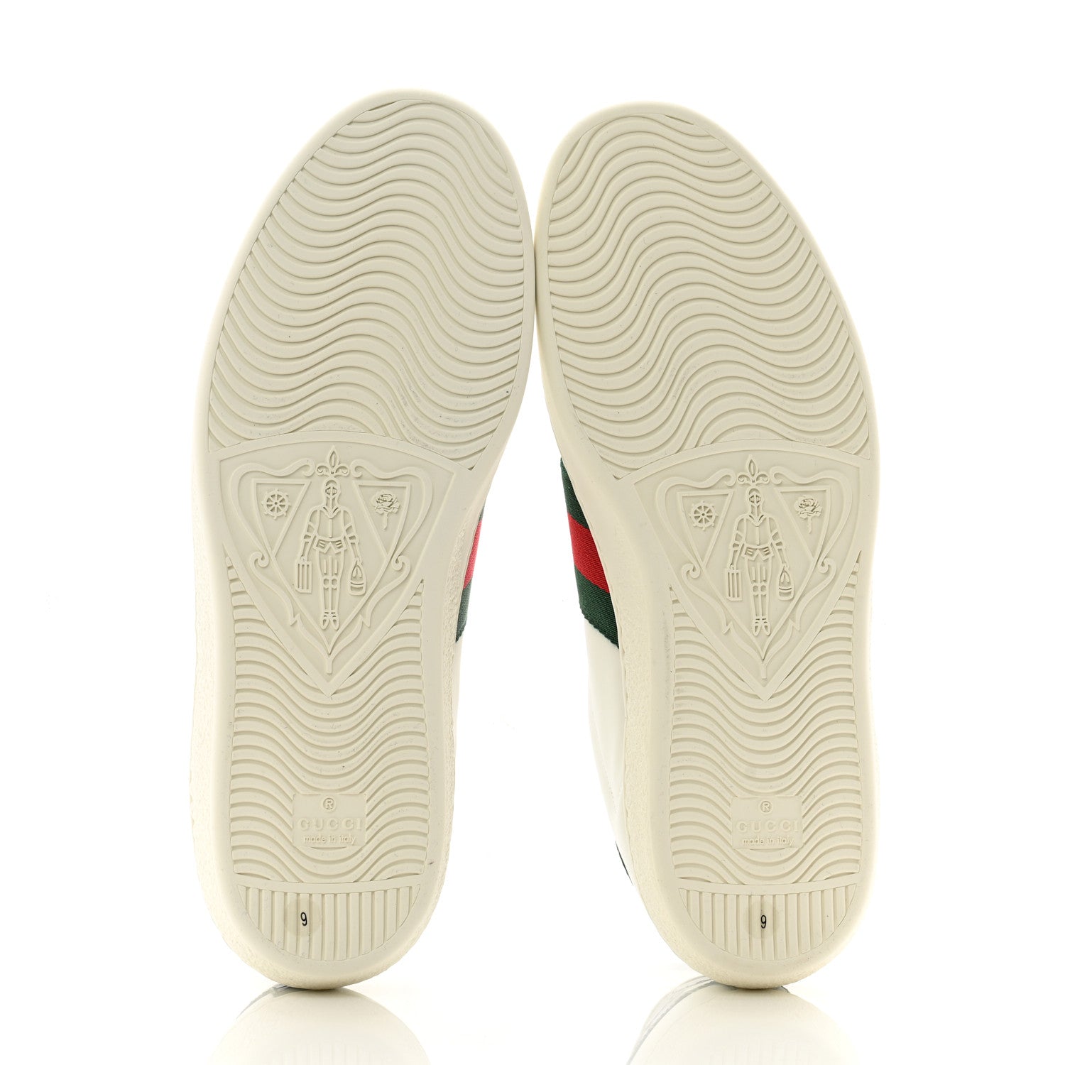 Gucci Calfskin Crocodile Web Mens Ace Sneakers 9 White Green 5 of 10