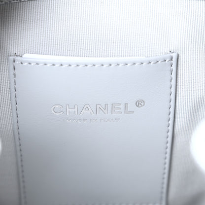 Chanel Shaded Caviar Quilted Lacquered CC My Everything Drawstring Backpack Dark Grey Light Grey 6 of 10