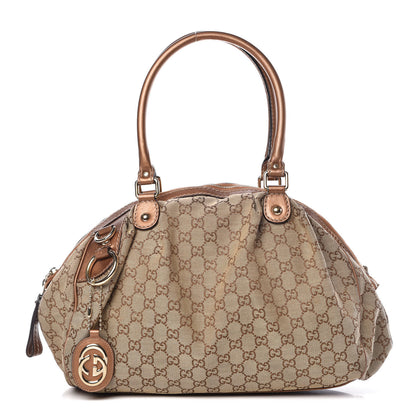 Gucci Monogram Medium Sukey Boston Bronze 1 of 10