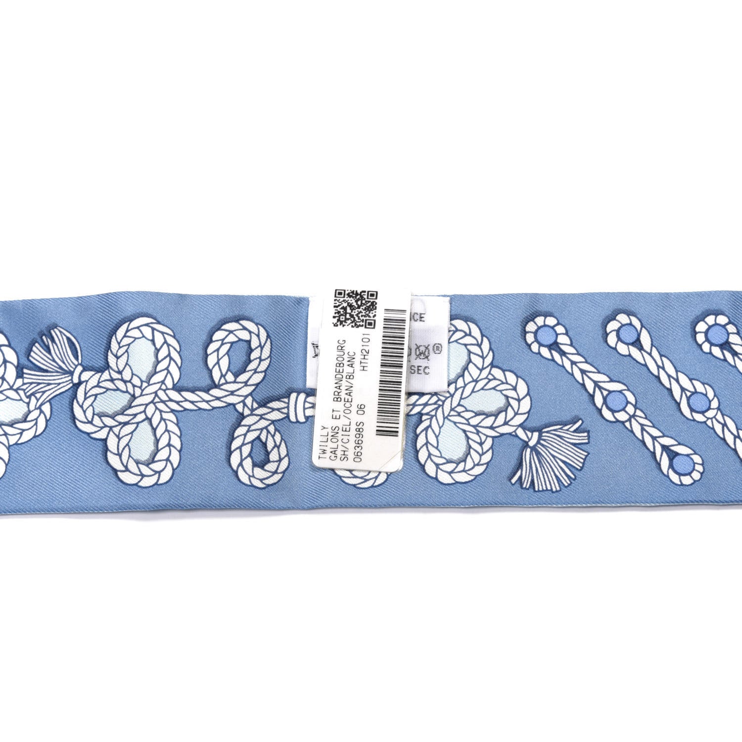 Hermes Silk Galons Et Brandebourg Twilly Ciel Ocean White 2 of 4