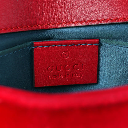 Gucci Velvet Matelasse Mini GG Marmont Shoulder Bag Hibiscus Red 6 of 12
