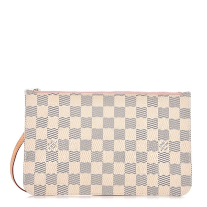 Louis Vuitton Damier Azur Neverfull MM GM Pochette Rose Ballerine 1 of 9