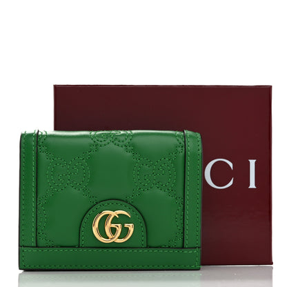 Gucci Calfskin GG Matelasse Card Case Wallet Spring Green 8 of 8