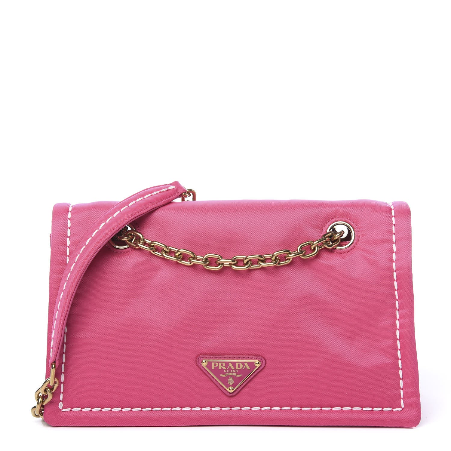 Prada Nylon Tessuto Chain Shoulder Bag Fuxia 1 of 9