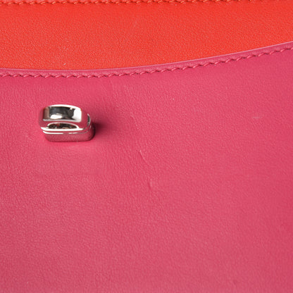 Christian Dior Calfskin Bi-Color Wallet On Chain Red Pink 10 of 12