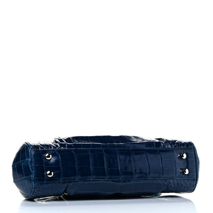 Judith Leiber Crocodile Crystal Shoulder Bag Blue 3 of 5