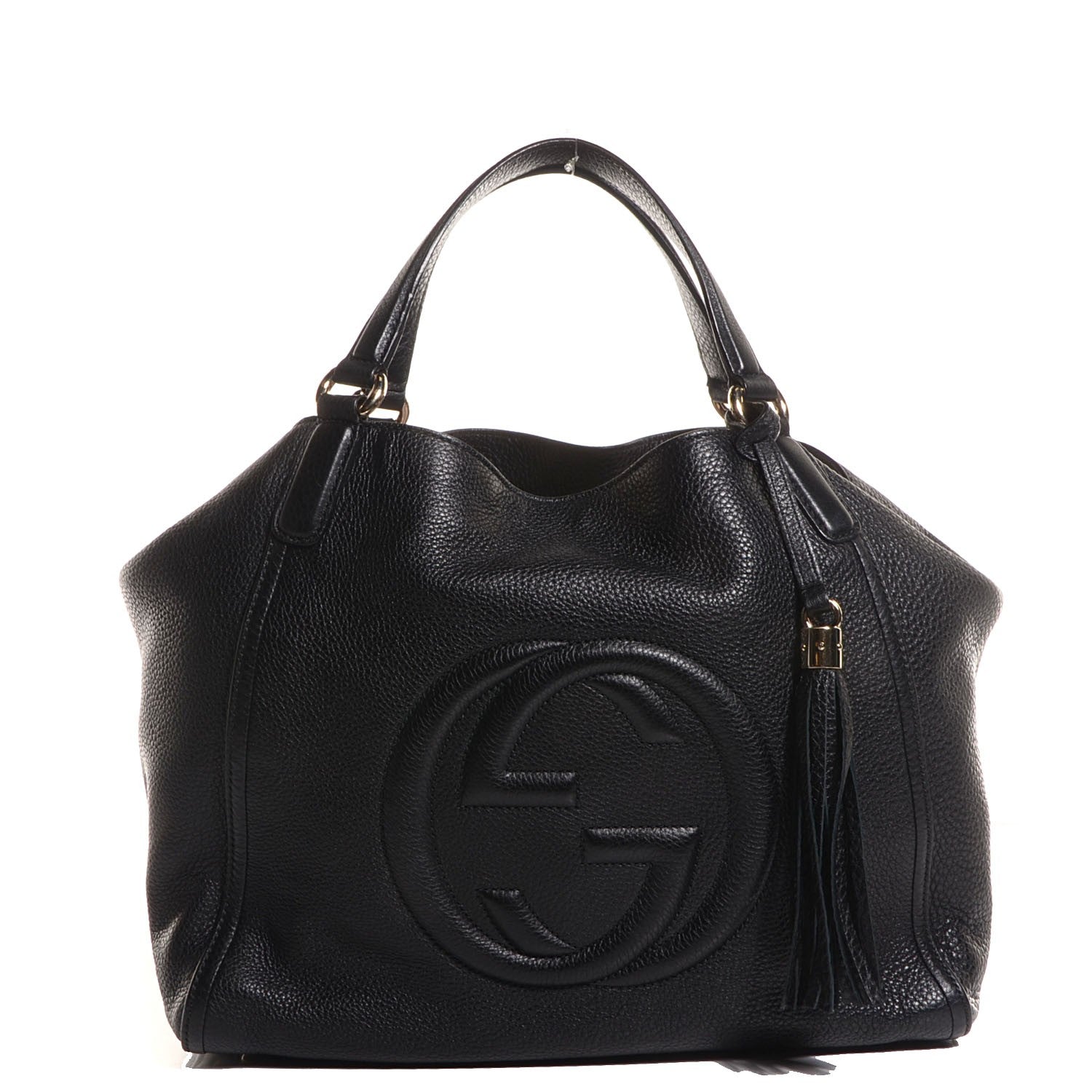 Gucci Pebbled Calfskin Medium Soho Shoulder Bag Black 1 of 9